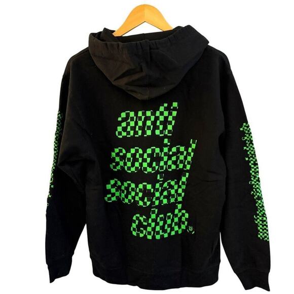 Anti Social Social Club 2020 Black Food Court Pullover Hoodie Men’s M - Punk Emo - Picture 1 of 12